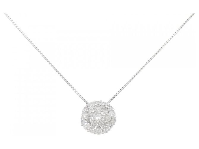 Autre Marque Diamantenhalskette PT900 PT850 Silber