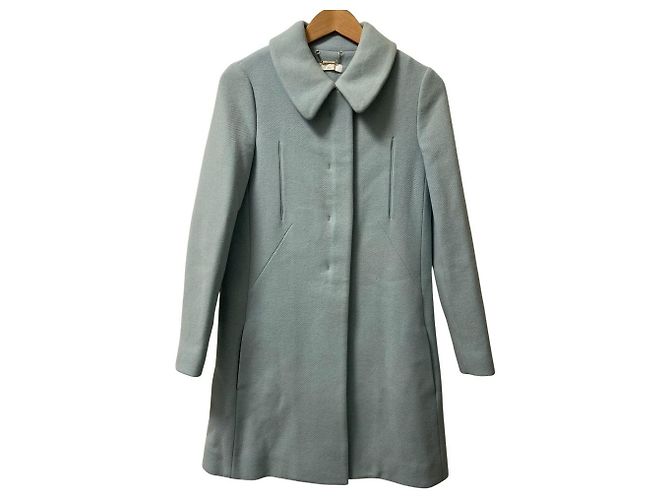 Chloé Chloe Wool Zip Single Collar Coat Blue Light blue