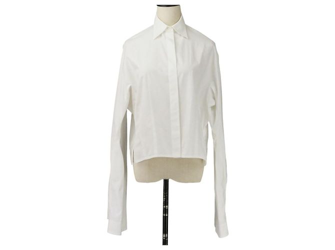 Céline Camicia Celine a maniche voluminose in cotone Bianco