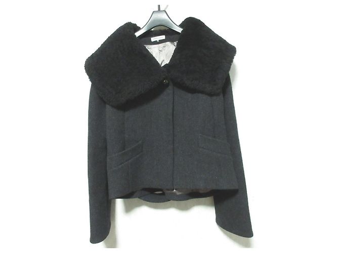 Autre Marque J&M Davidson Wool Short Coat Black