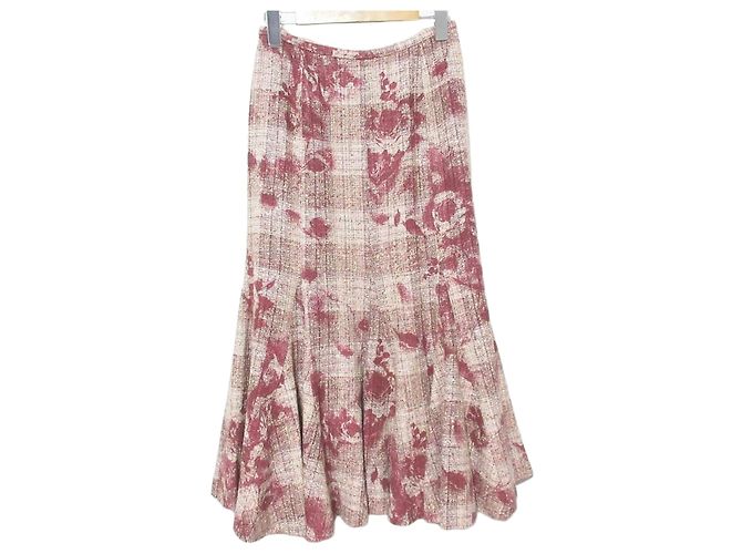 Autre Marque INGEBORG Tweed-Maxirock Pink Rot Lila