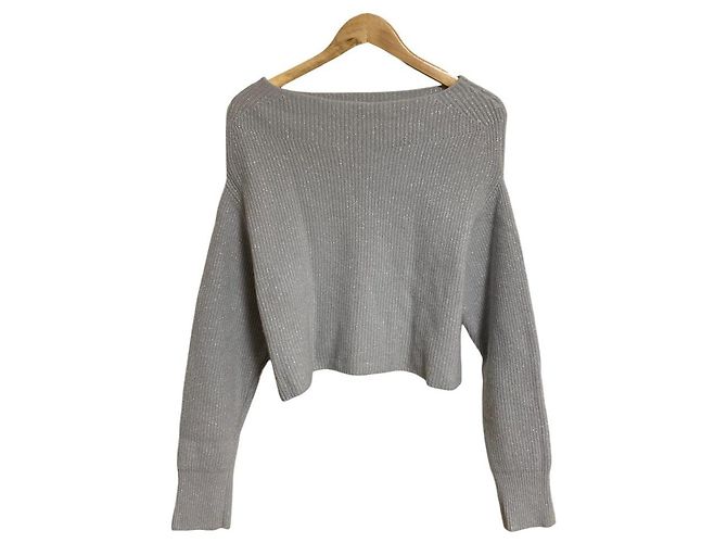 Autre Marque Apuweiser-riche Maglione in maglia lamé a maniche corte Marrone