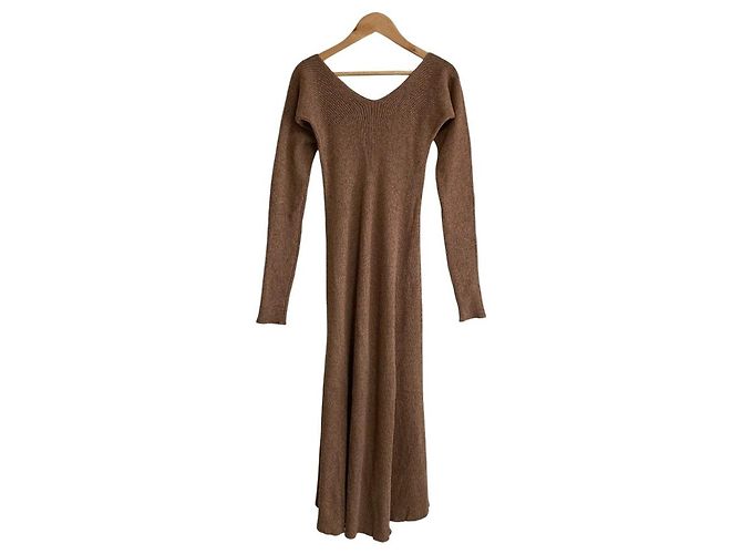 Autre Marque MES VACANCES langes Strickkleid Braun