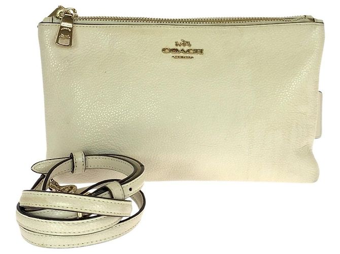 Bolsa de Ombro em Couro COACH Layla Fora de branco