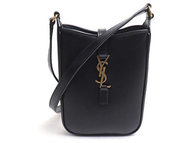 Yves Saint Laurent Borsa a tracolla verticale mini in pelle Saint Laurent Nero