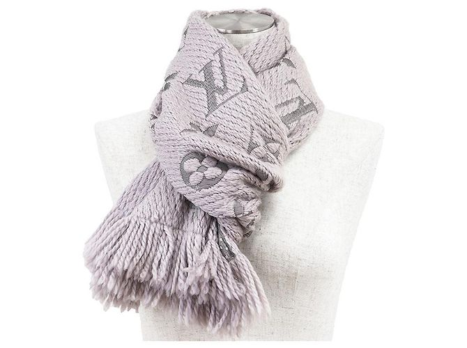 Louis Vuitton Echarpe Logomania Wool Silk Scarf Marrone
