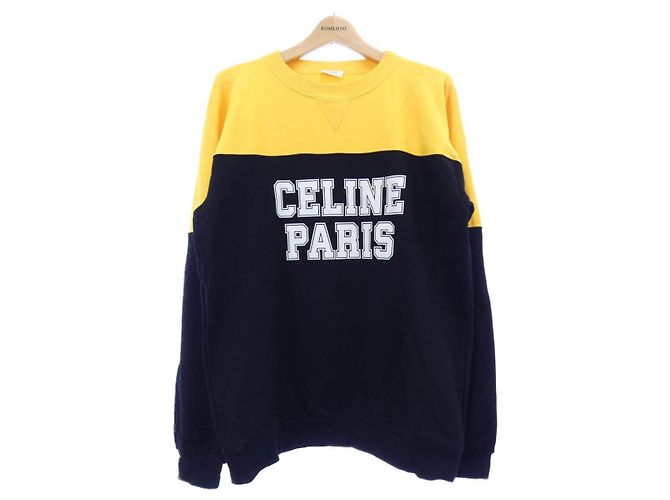 Céline CELINE Sweatshirt aus Baumwolle Schwarz Gelb