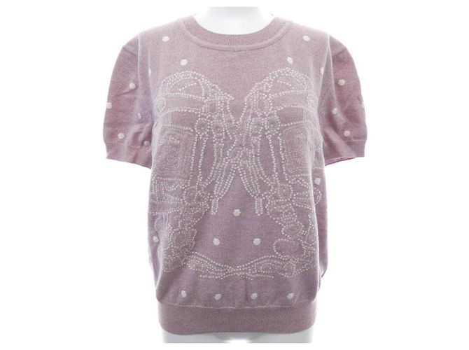 Hermès Hermes BRIDES DE GALA Kaschmir-Strickware Pink Weiß