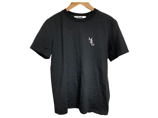 Autre Marque Camiseta de algodón bordada MSGM Negro