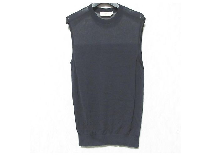Top senza maniche in maglia Tory Burch Blu Blu navy