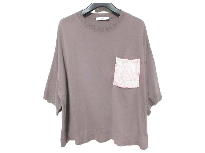 Autre Marque T-shirt em malha de algodão ASTRAET Marrom Rosa
