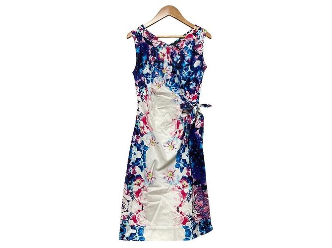 Autre Marque Vestido Adolfo Dominguez Rosa Branco Azul