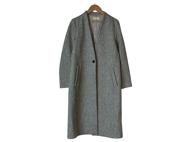 Autre Marque IENA No Collar Wool Coat Brown