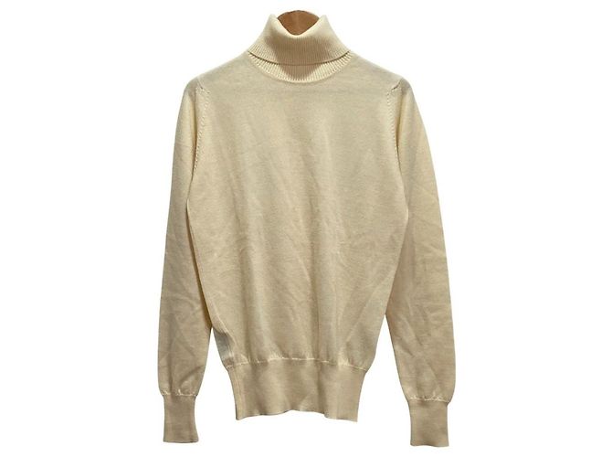 Autre Marque John Smedley for Tomorrowland Malha de gola alta em lã Branco Fora de branco