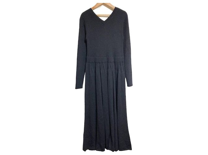 Autre Marque LE CIEL BLEU Rippstrick-Kleid Schwarz