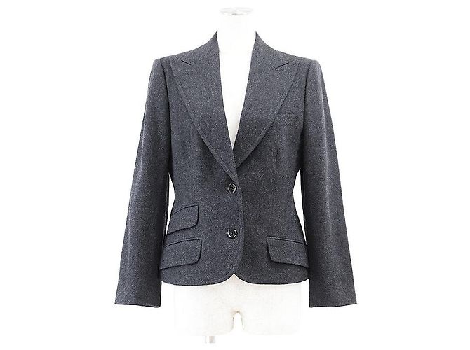 Dolce & Gabbana Dolce&Gabbana Wool Flannel Tailored Jacket Brown Dark grey