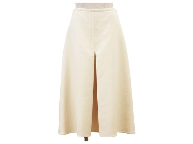 Hermès Hermes Wool Cashmere Blend Long Skirt Cream
