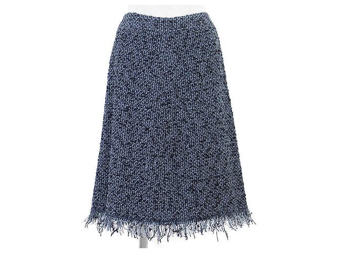 Chanel Tweed-Rock mit Metallicgarn Schwarz