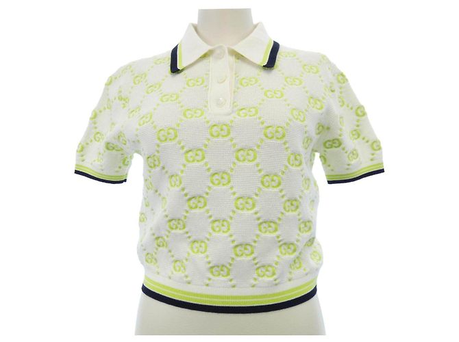 Polo Gucci GG em algodão Branco Verde