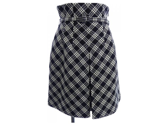 Christian Dior Check Skirt Black