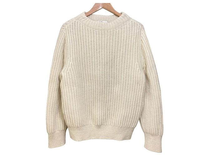 Autre Marque NEUTRALWORKS Fisch- und Schafwollpullover Weiß