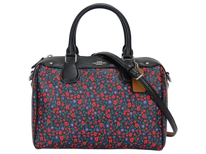 Borsa 2way Coach Mini Boston in PVC e pelle Nero Multicolore