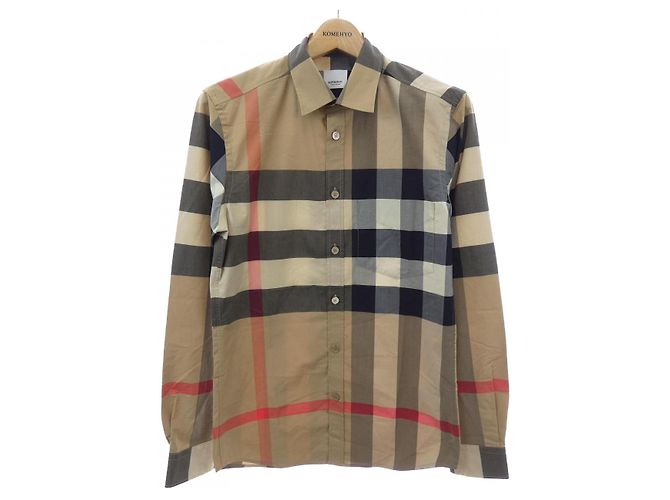 Camisa Xadrez Burberry 8010213 Marrom Preto Vermelho