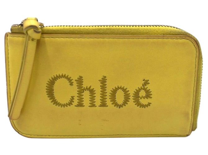 Chloe Chloé Sense Leather Coin Card Case Yellow