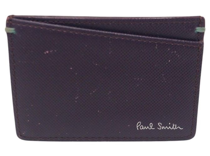 Paul Smith Leather Card Case Purple