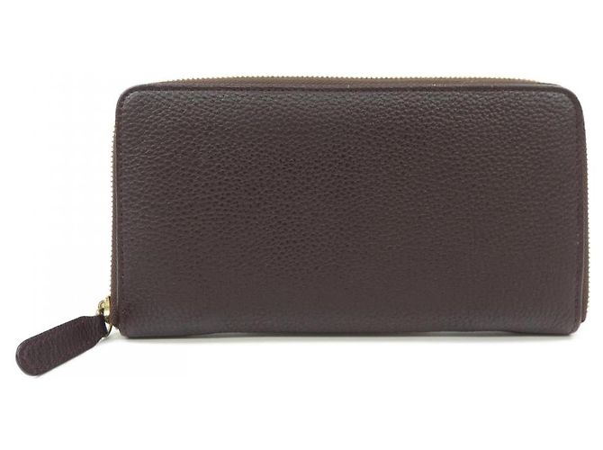 Autre Marque Cartera de cuero Ooba Seiho Castaño