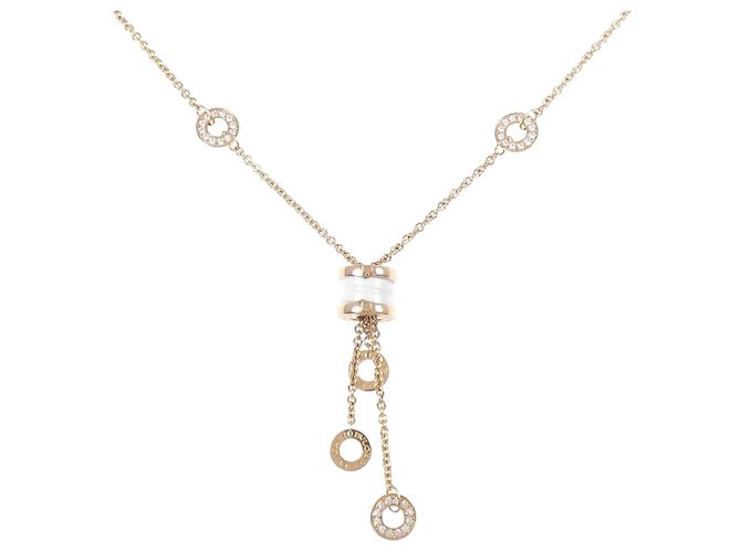 Bulgari Collar Bvlgari B.zero1 750 Pink Gold Ceramic Diamond Dorado
