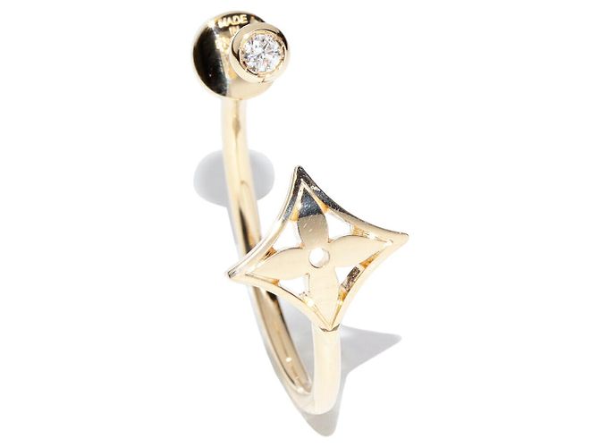 Louis Vuitton Monogram Idylle Au750 Diamond Einzelohrring Golden