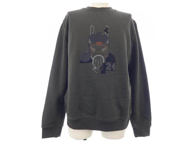 Hermès Hermes Quarter Bash Sweatshirt aus Baumwolle Grün Khaki