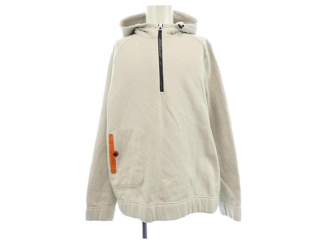 Hermès Sudadera con capucha de algodón Hermes Sellier Clou de Selle XXL Beige
