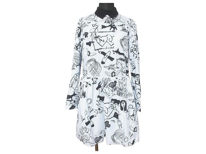Autre Marque Abito camicia a righe Carven Nero Blu Blu chiaro