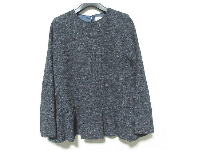 Autre Marque Top Pullover de Tweed Misto UNITED ARROWS Azul