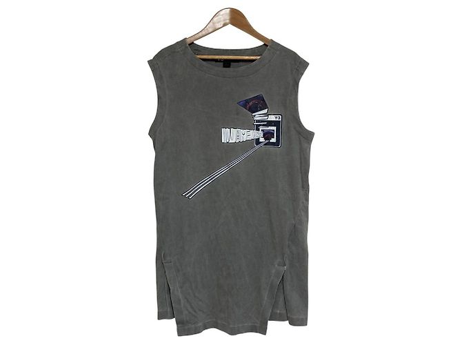 Autre Marque T-shirt sem mangas com estampado gráfico Y-3 Marrom