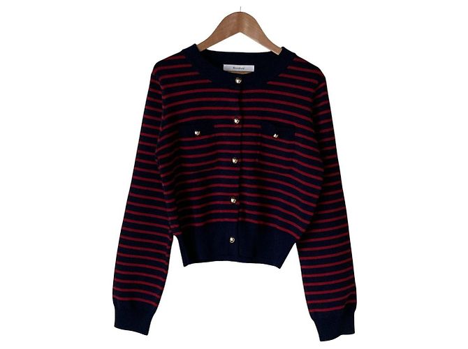 Autre Marque Rirandture Border Strickjacke Blau Marineblau