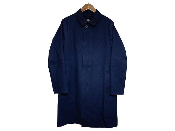Mackintosh Rubberized Coat Blue Navy blue