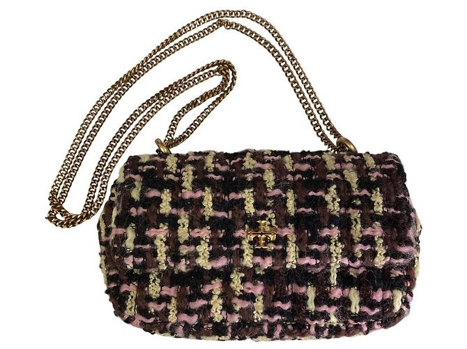 Tory Burch Kira Tweed Mini Flap Chain Shoulder Bag Multicolore