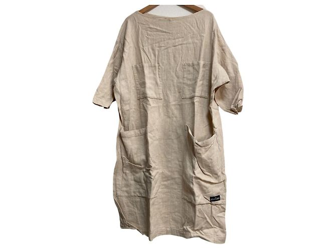 Autre Marque Leinenkleid K3&CO.×WILD THINGS Beige Roh
