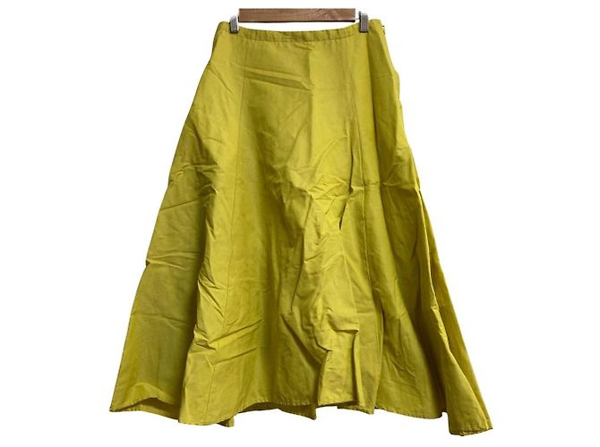 Autre Marque Gonna a svasazione in cotone e lino IENA Giallo