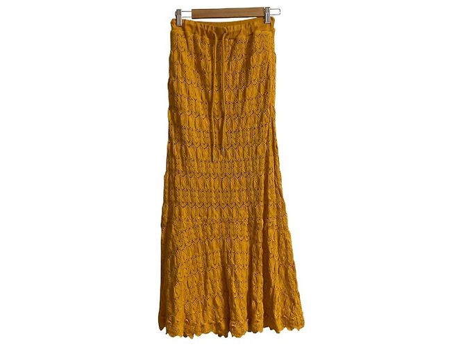 Autre Marque Falda de encaje Ron Herman Amarillo