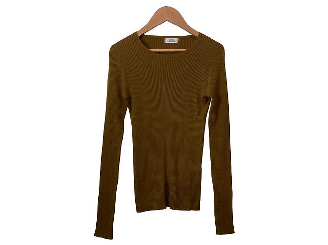 Autre Marque Top de malha canelada T-mat Masaki-Paris Verde Caqui