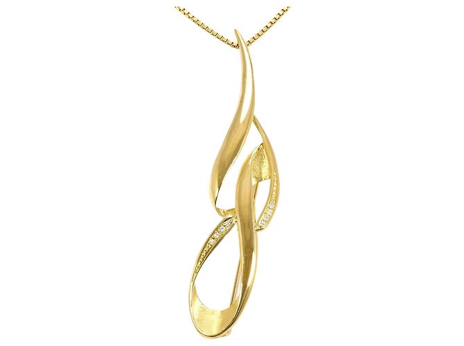Autre Marque Collana Spilla 2 vie in Au750 e Diamanti D'oro