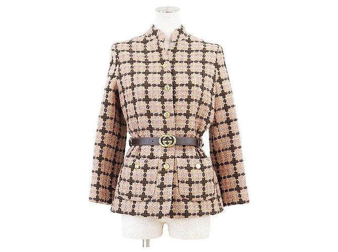 Giacca Gucci in tweed, lana e nylon Marrone Beige