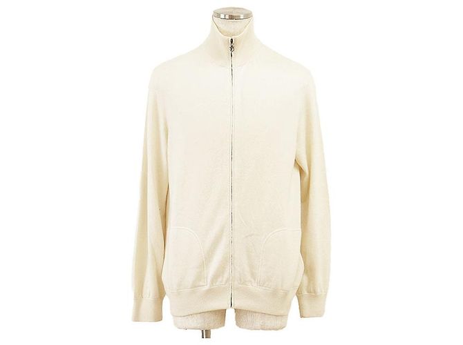 Casaco de malha em cashmere e algodão Salvatore Ferragamo Cru