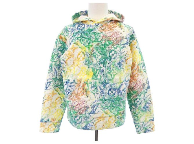 Louis Vuitton Velvet Pastel Monogram Hoodie Grün