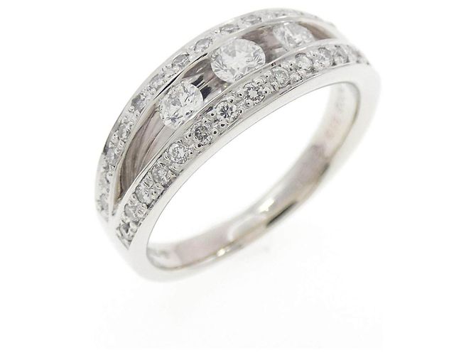 Autre Marque Anillo Trilogy de platino y diamantes Plata