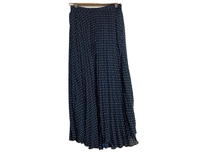 Autre Marque Saia Plissada Longa de Bolinhas B:MING by BEAMS Azul Azul marinho